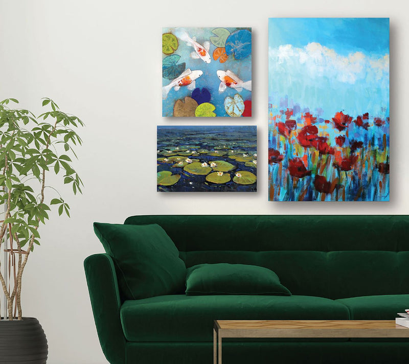 Courtside Market Water Lilies 3-Piece Canvas Set — Main view