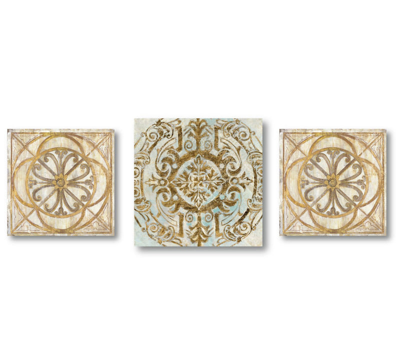 Courtside Market Golden Medallion 3-Piece Canvas Set — View 3