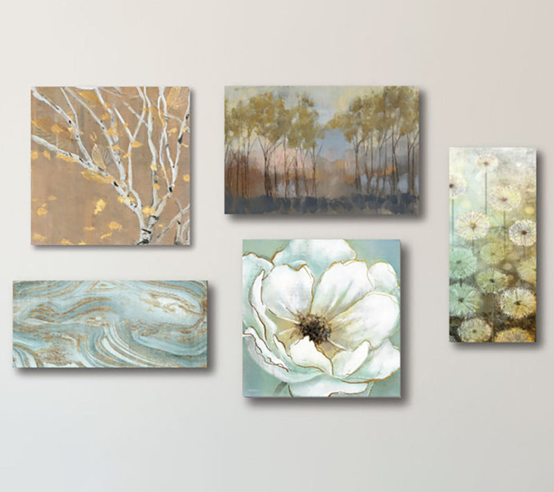 Courtside Market Teal & Gold Splendor 5-Piece Canvas Set — Main view