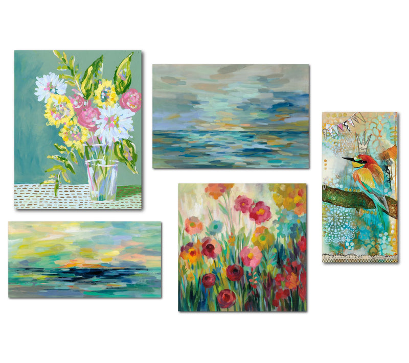 Courtside Market Teal Beach 5-Piece Canvas Set — Main view