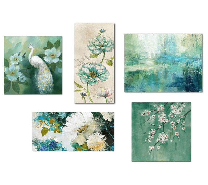 Courtside Market Teal Peacock 5-Piece Canvas Set — View 4
