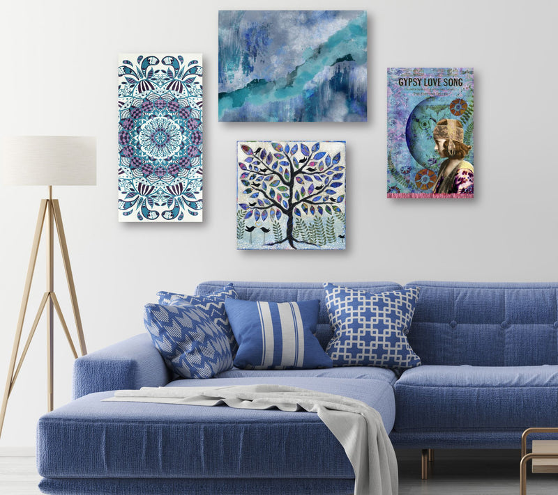 Courtside Market Boho Blue 4-Piece Canvas Set — View 3
