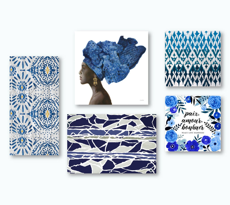 Courtside Market Boho Blue Indigo 5-Piece Canvas Set — View 4