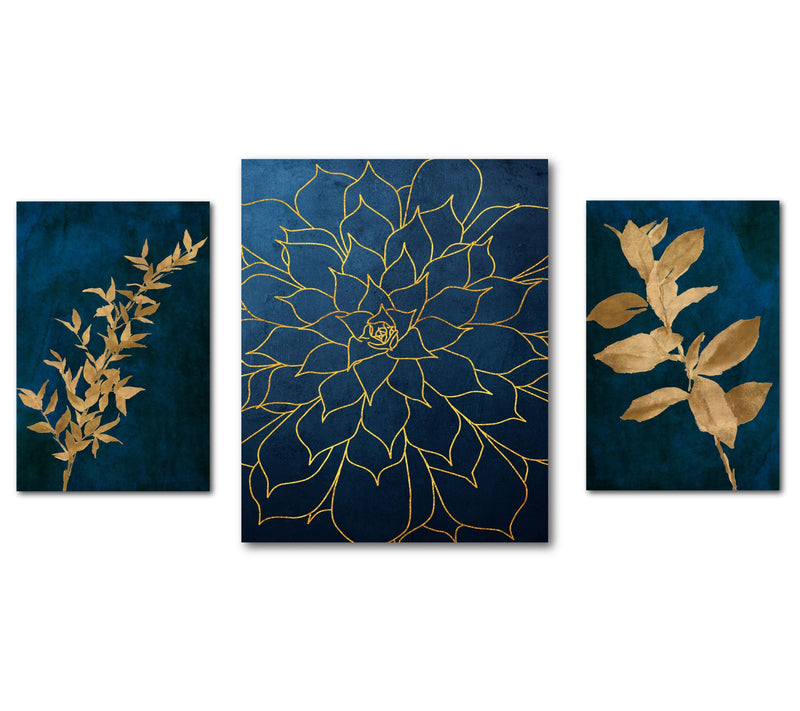 Courtside Market Blue & Gold 3-Piece Canvas Set — View 4