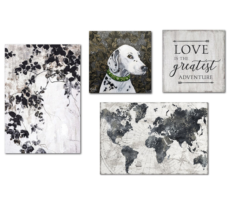 Courtside Market Gray Hues Contemporary II 4-Pi ece Canvas Set — Main view