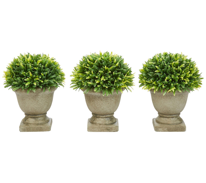 Nature Spring Set of 3 Potted Faux Grass Plants — Main view