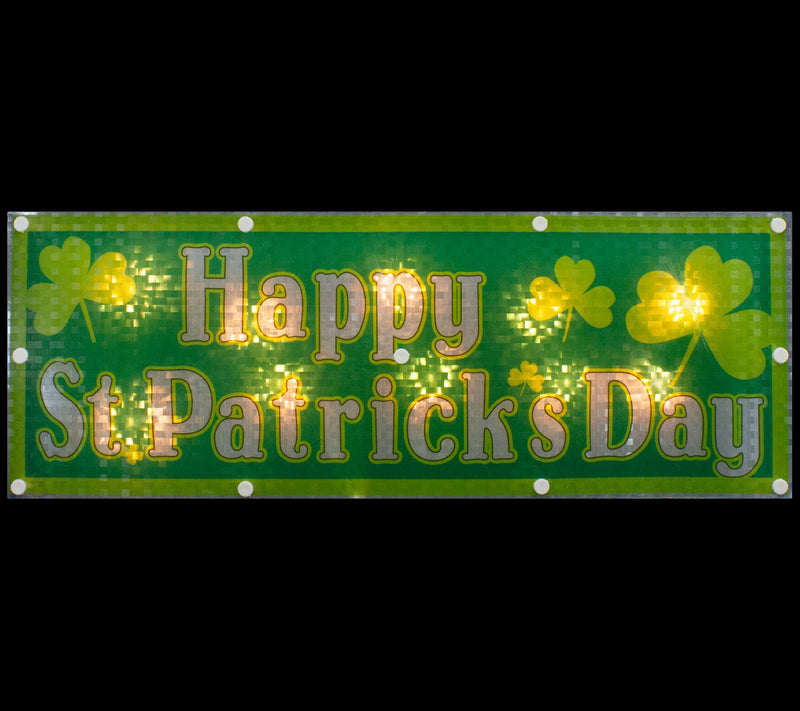 17" Lit Holographic Happy St.Patrick's Day Wind ow Silhouette — View 4
