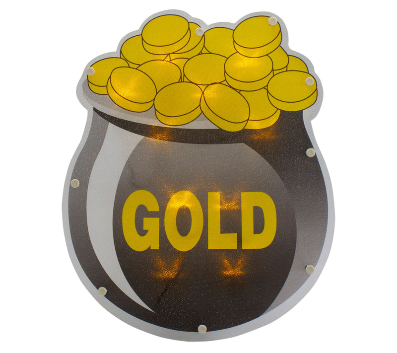 12" LED St. Patrick's Day Pot of Gold Window Silhouette — View 3