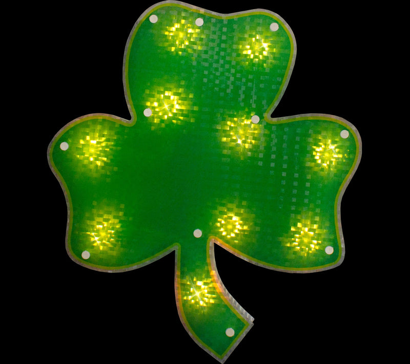 14" Lit St. Patrick's Day Irish Shamrock WindowSilhouette — View 4