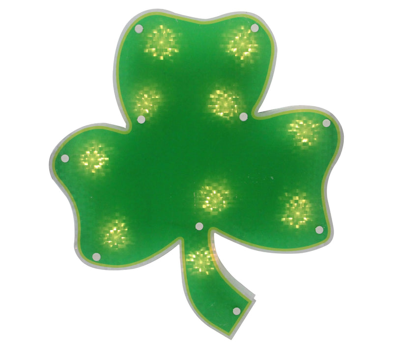 14" Lit St. Patrick's Day Irish Shamrock WindowSilhouette — Main view