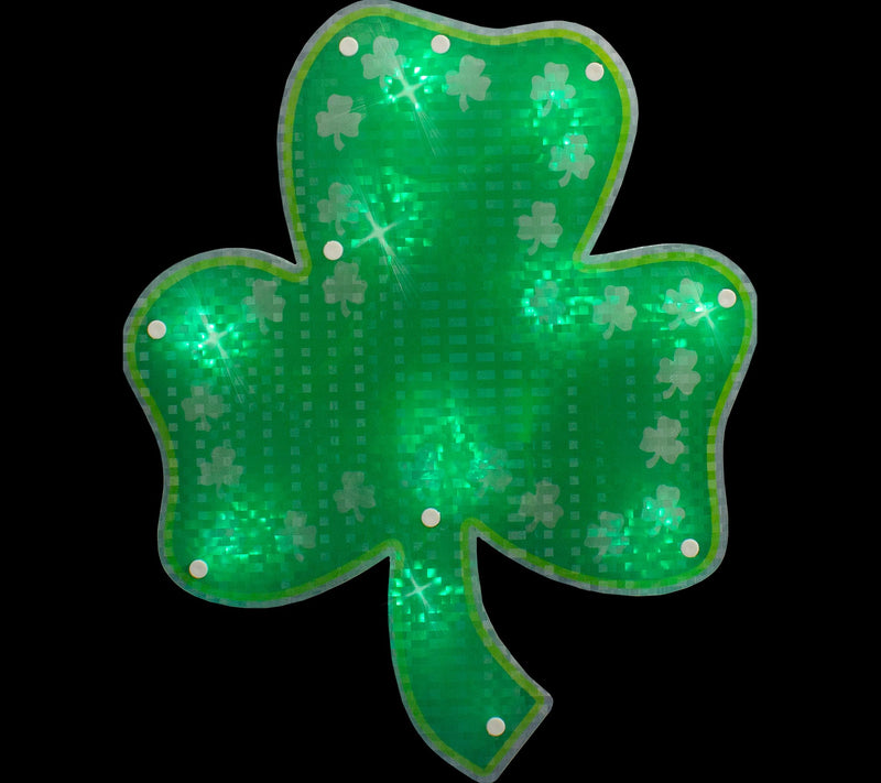 14" LED Green Shamrock St. Patrick's Day WindowSilhouette — View 4