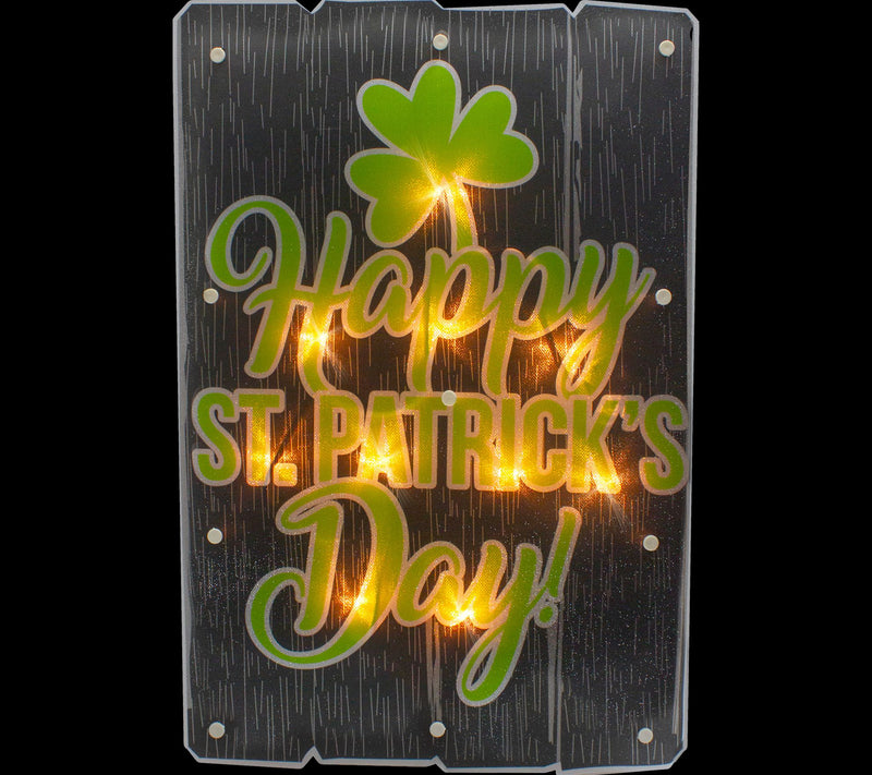 17" Lighted Happy St. Patrick's Day Window Silhouette — View 4