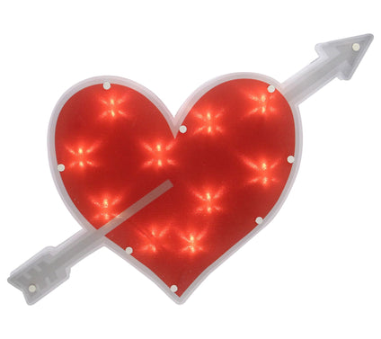 18" Lighted Heart & Arrow Valentine's Day WindoDecoration