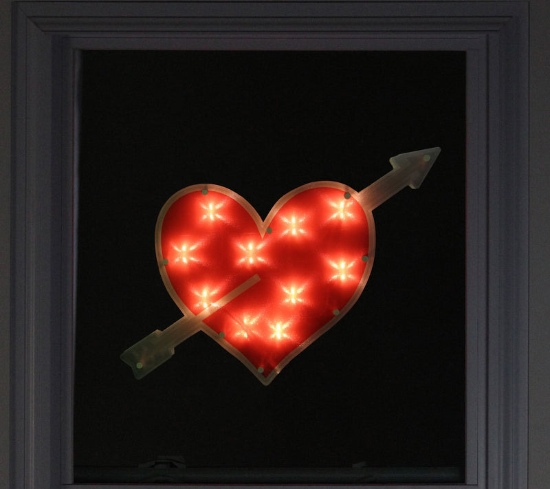 18" Lighted Heart & Arrow Valentine's Day WindoDecoration — View 5