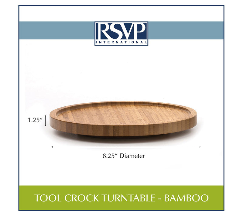 RSVP Bamboo Tool Crock Turntable — View 5