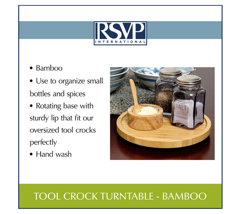 RSVP Bamboo Tool Crock Turntable — View 6