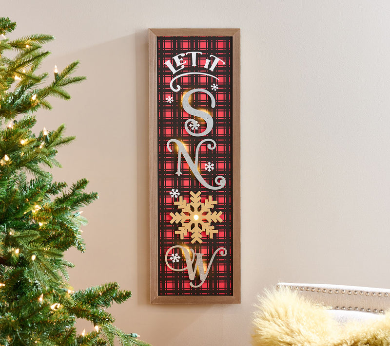 Plow & Hearth 33" Illuminated Holiday Porch Leaner — Main view