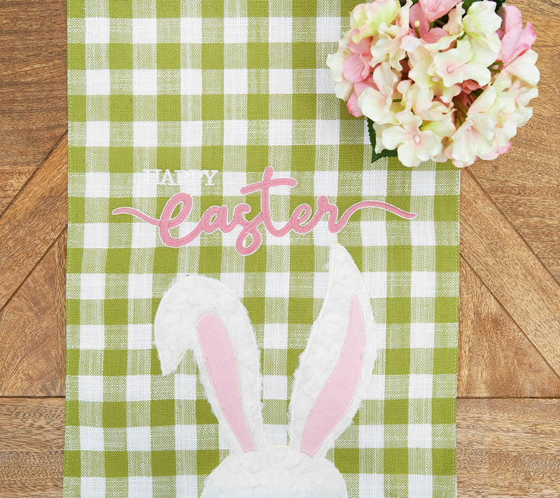 13"x72" Easter Bunny Ears Embroidered Table Runner by Valerie — View 4