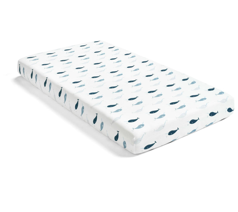 Hello Spud Narwhal Cotton Fitted Crib Sheet — View 3