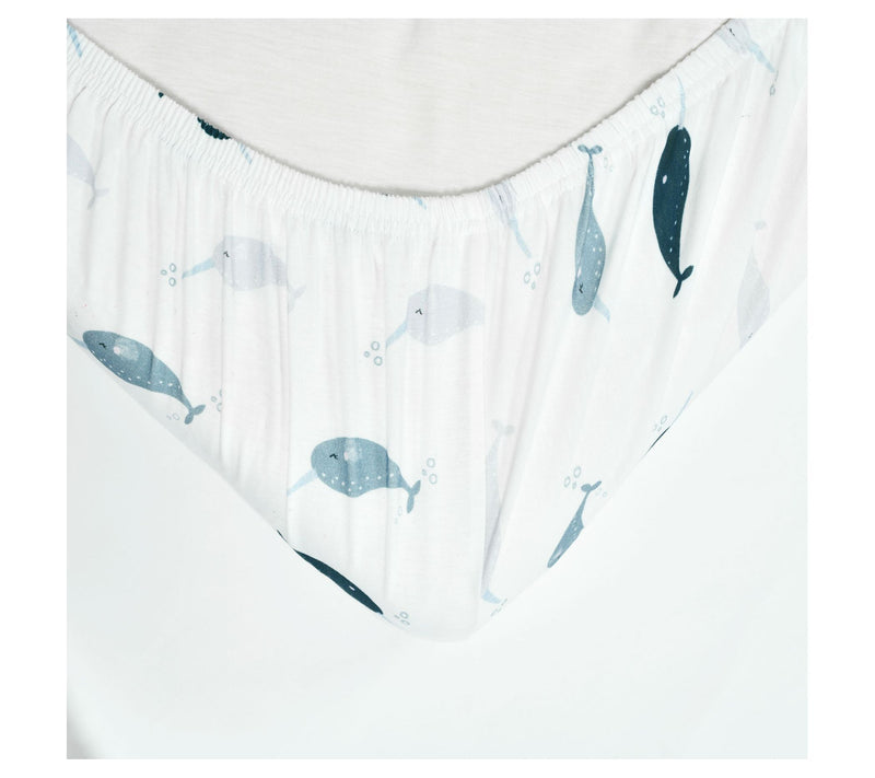 Hello Spud Narwhal Cotton Fitted Crib Sheet — View 8