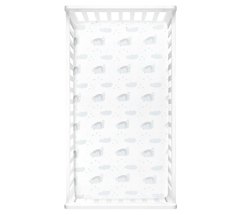 Hello Spud Sleepytime Sloth Cotton Fitted Crib Sheet — View 4