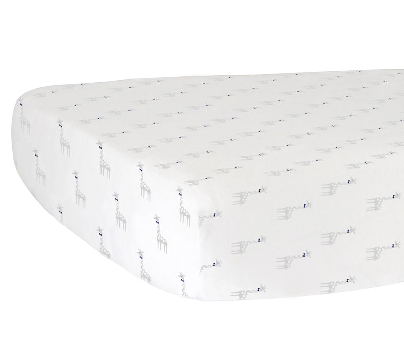 Hello Spud Gray Giraffe Fitted Crib Sheet — Main view