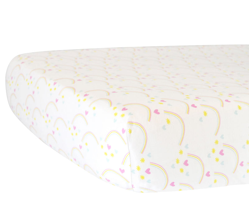 Hello Spud Rainbows Multi Fitted Crib Sheet — View 3