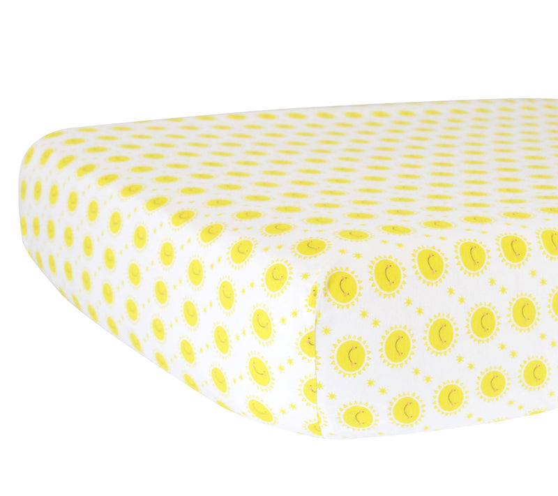 Hello Spud Sunshine Yellow Fitted Crib Sheet — View 3