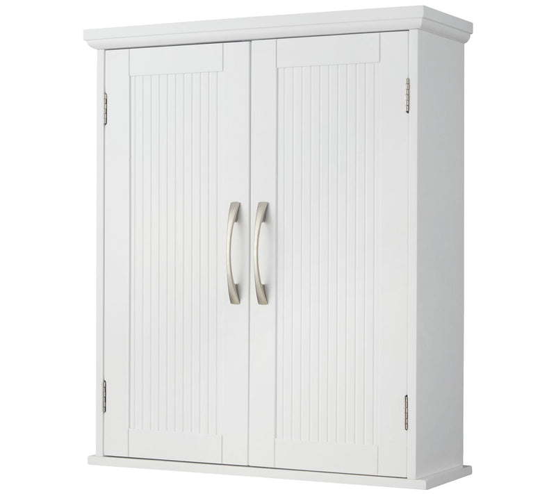 Newport Contemporary Wooden Wall-Mount Cabinet,White — View 3