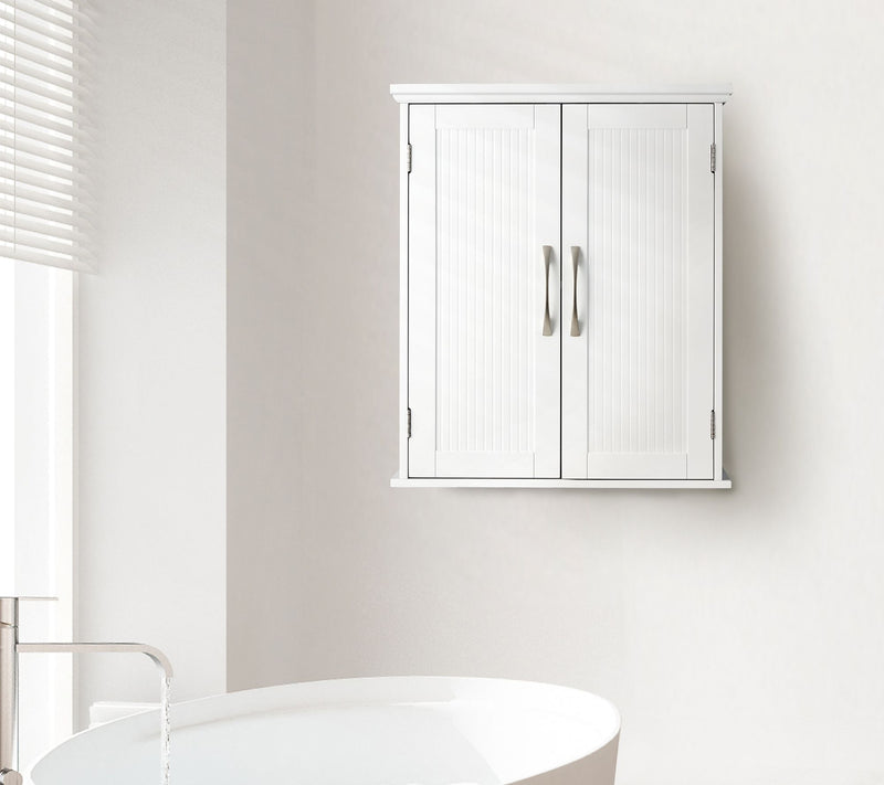 Newport Contemporary Wooden Wall-Mount Cabinet,White — View 9