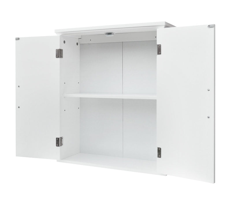 Newport Contemporary Wooden Wall-Mount Cabinet,White — View 4