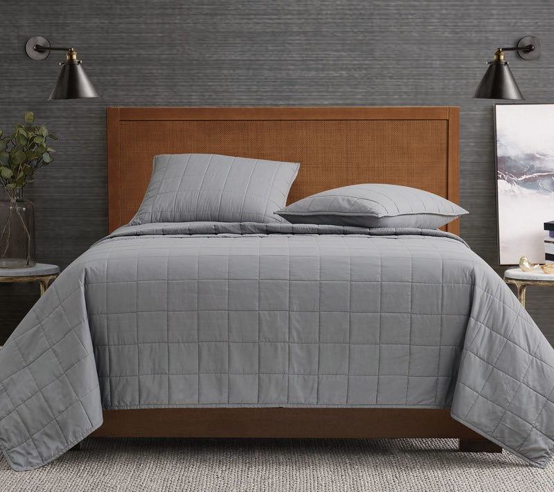 London Fog Garment Wash Solid Twin/Twin XL 2-Piece Quilt Set — View 7