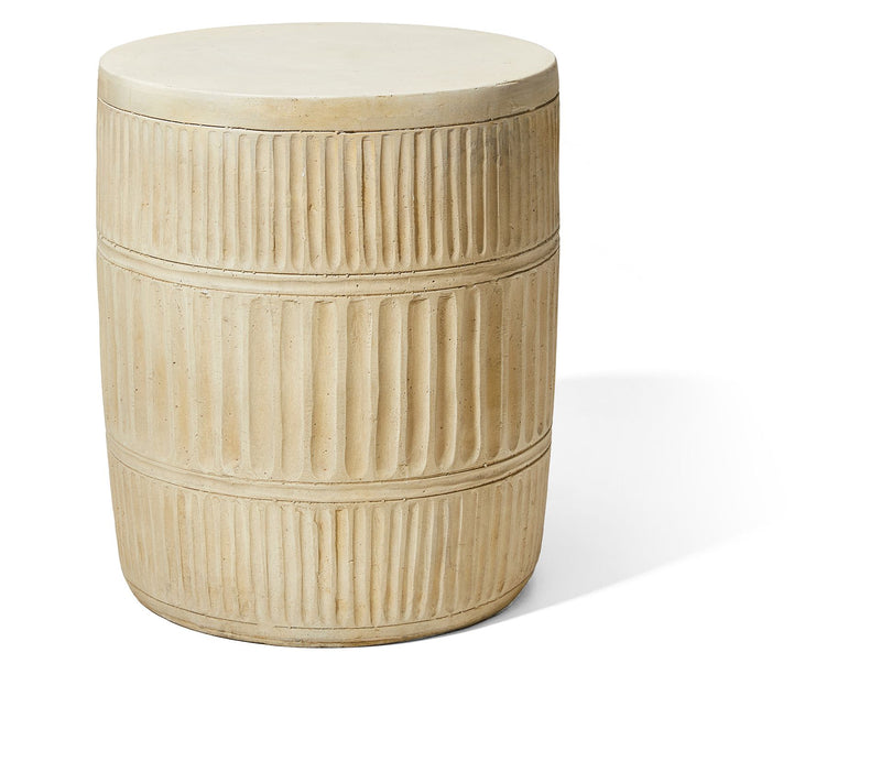 Glitzhome Antiqued White Textured Garden Stool & Planter Stand — View 5