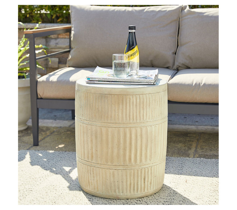 Glitzhome Antiqued White Textured Garden Stool & Planter Stand — View 7