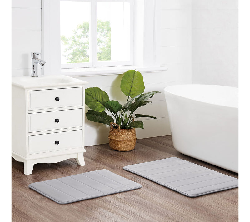Truly Soft Solid Memory Foam 17" x 24" Bath RugSet of 2 — View 12