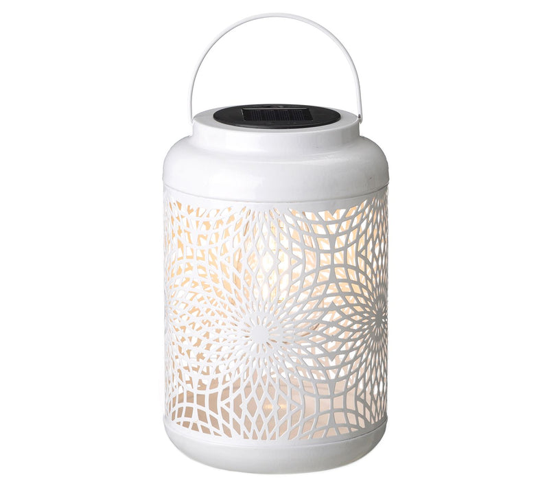 Glitzhome Metal Cutout Solar Powered Outdoor Ha nging Lantern — View 9
