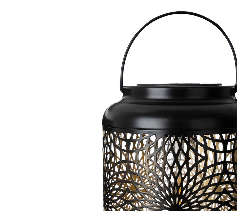 Glitzhome Metal Cutout Solar Powered Outdoor Ha nging Lantern — View 12