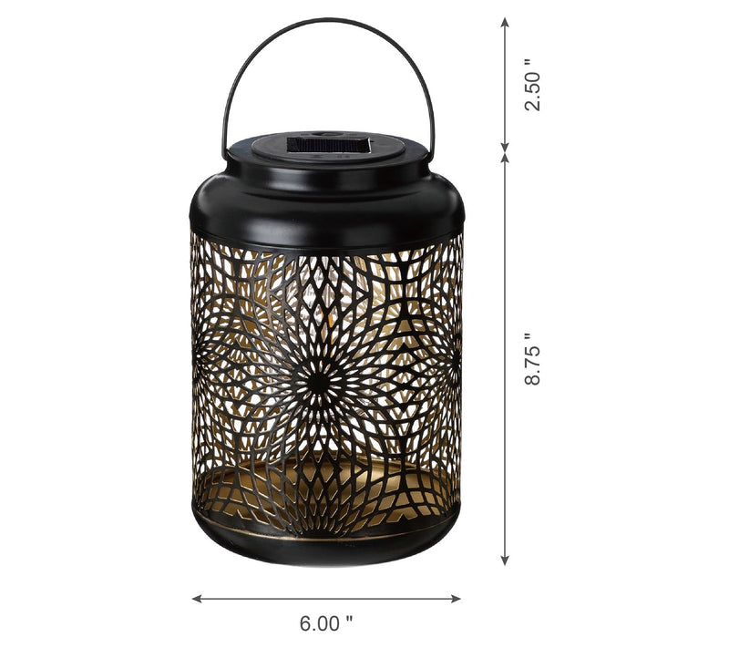 Glitzhome Metal Cutout Solar Powered Outdoor Ha nging Lantern — View 10