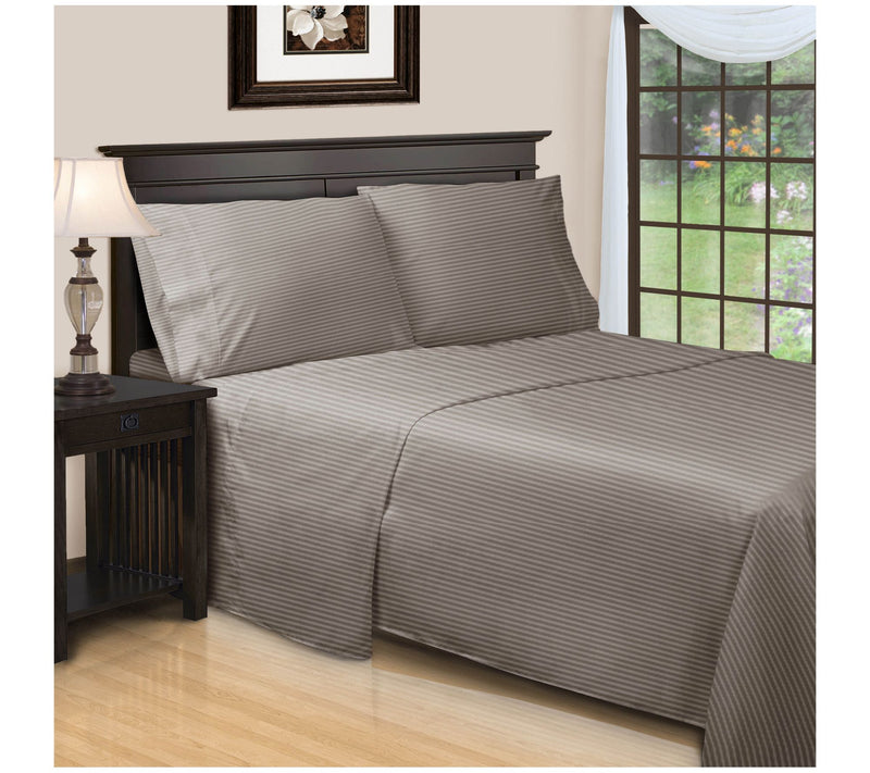 Superior 650TC Egyptian Cotton Striped Sheet, Q ueen — View 14