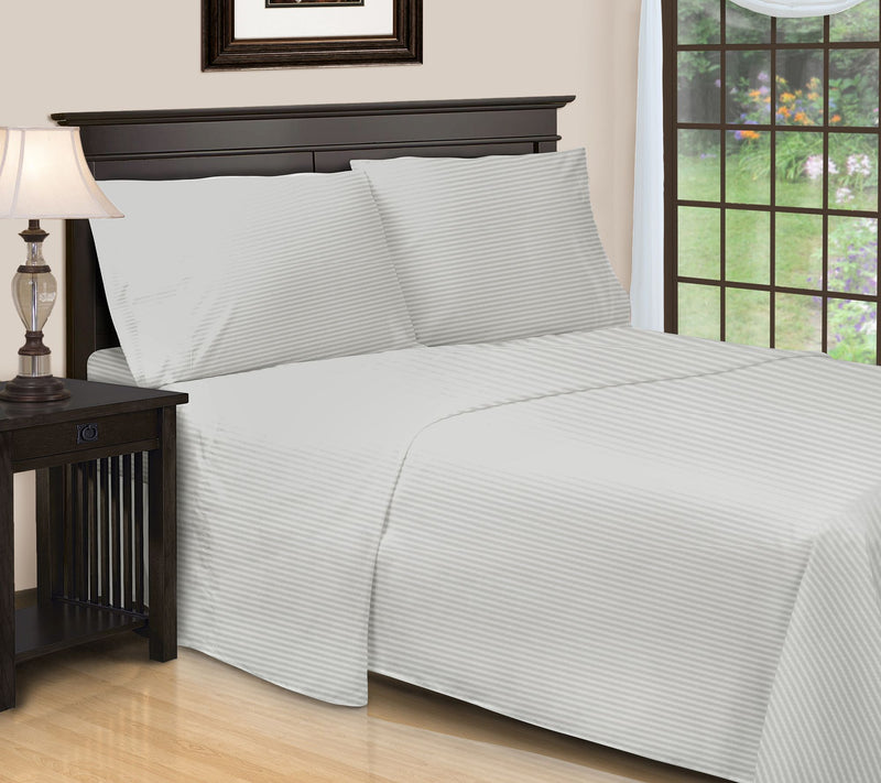 Superior 650TC Egyptian Cotton Striped Sheet, Q ueen — View 17