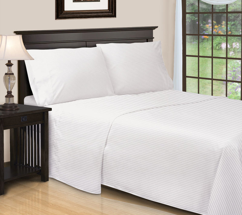Superior 650TC Egyptian Cotton Striped Sheet, Q ueen — View 19
