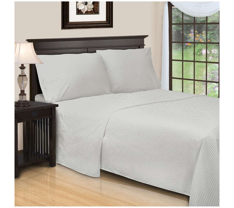 Superior 650TC Egyptian Cotton Striped Sheet, King — View 19