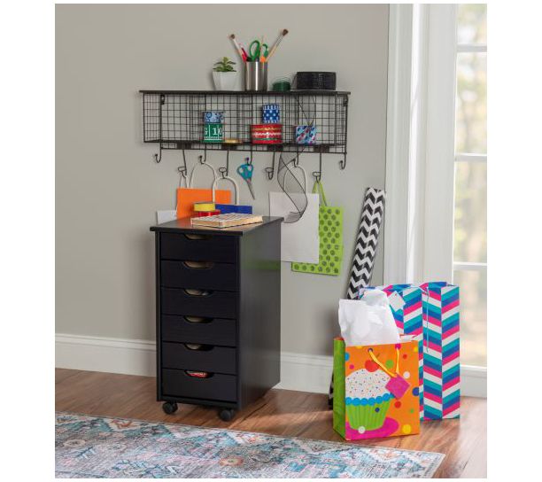 Linon Home Karla Six-Drawer Rolling Storage Cart — View 12