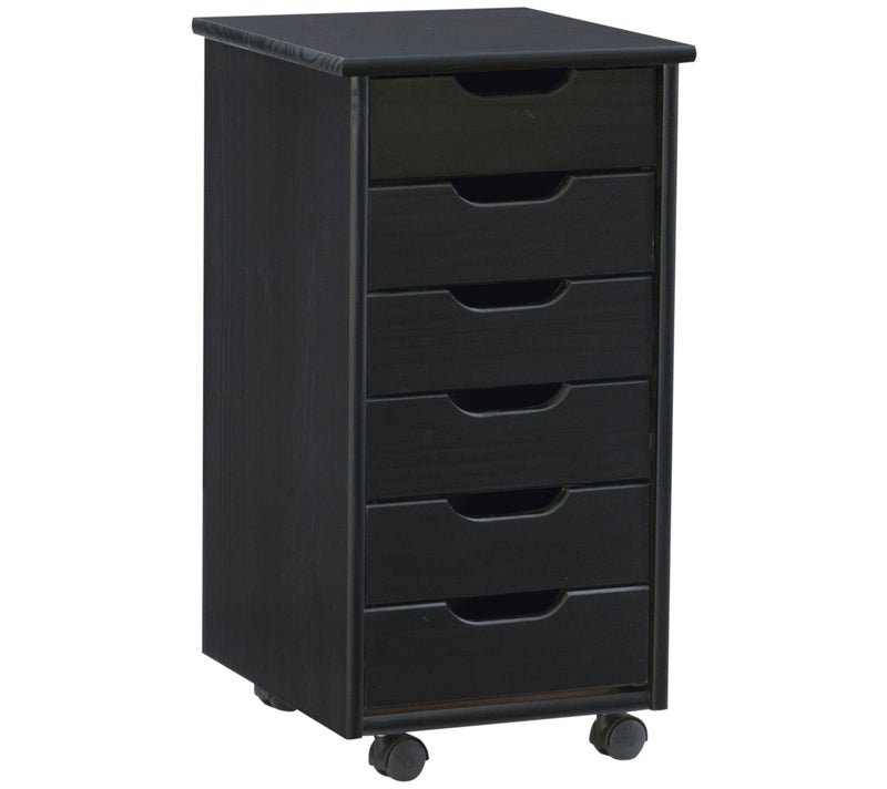 Linon Home Karla Six-Drawer Rolling Storage Cart — View 3