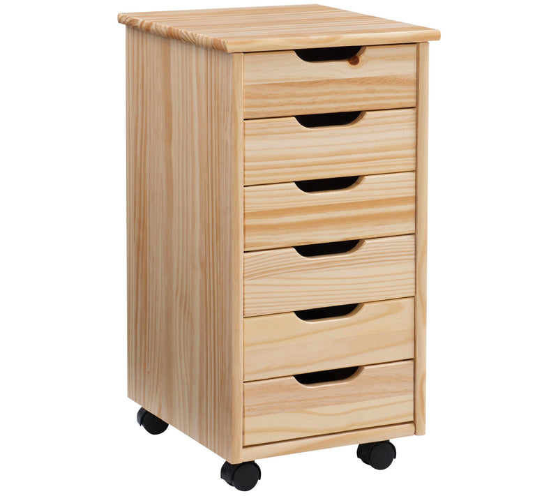 Linon Home Karla Six-Drawer Rolling Storage Cart — View 7