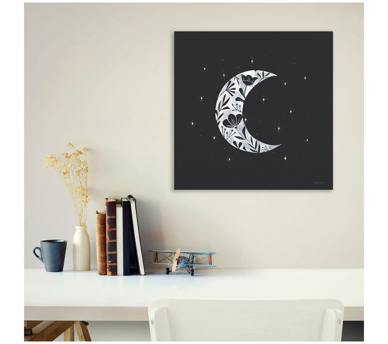 Courtside Market Moon Floral Silhouett 16x16 Canvas — View 4