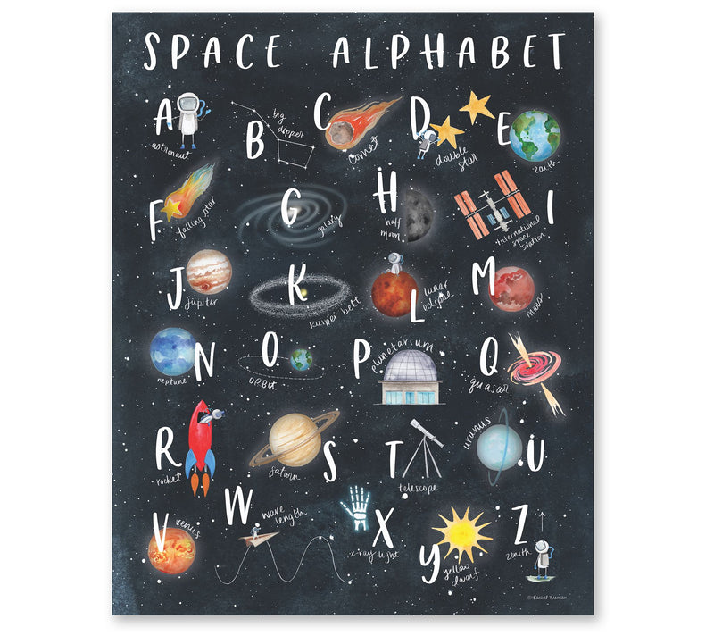 Courtside Market Space alphabet 16x20 Canvas — Main view