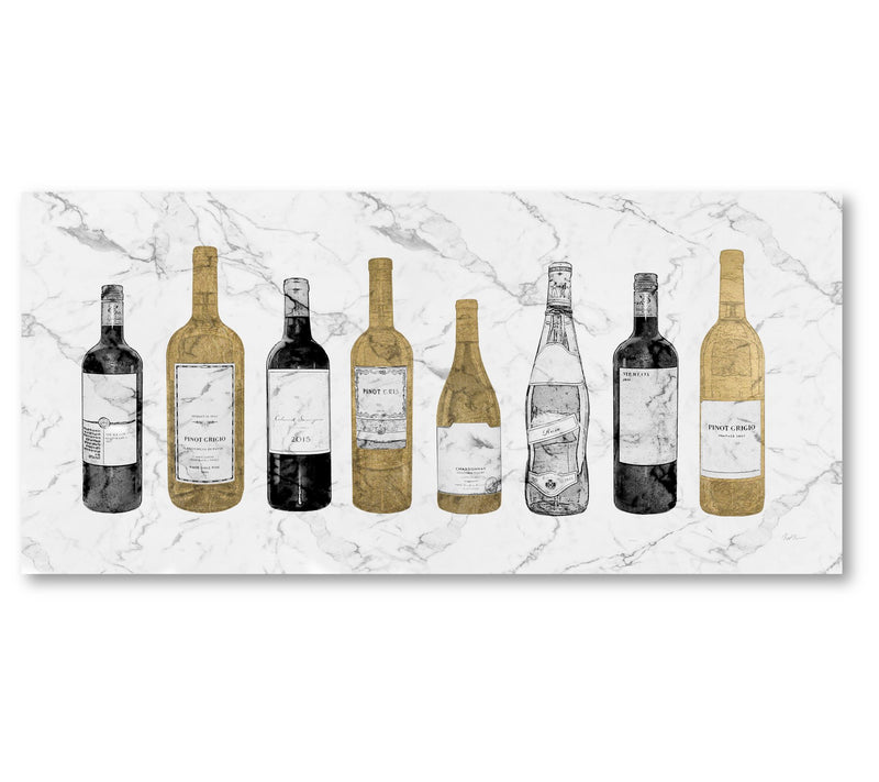 Courtside Market Wine Bottle 12x24 Canvas WallArt — Main view