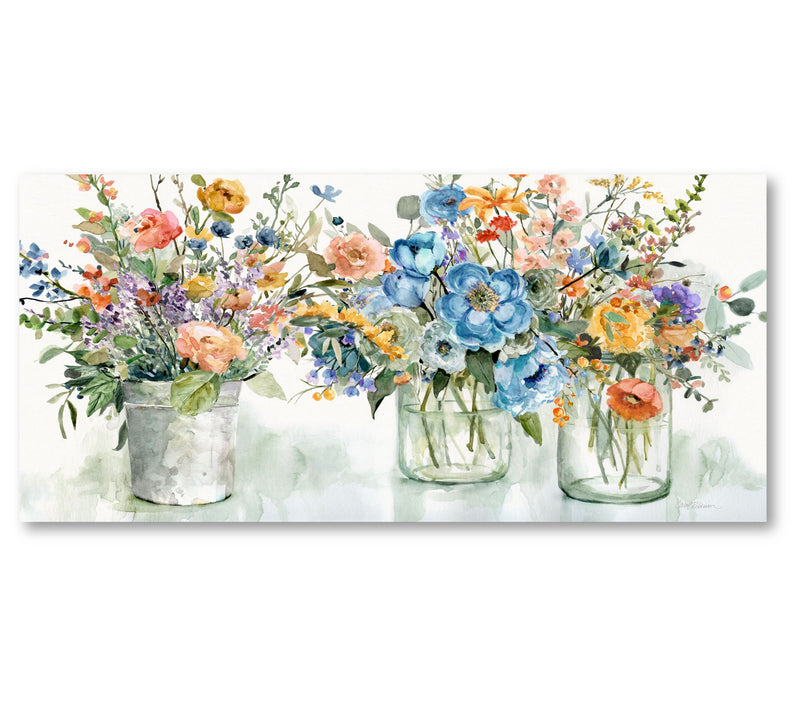 Courtside Market Flower market 12x24 Canvas Wall Art — View 3