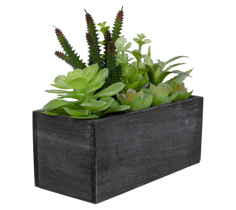 10" Artificial Mixed Succulent Plants in a Rect angular Plante — View 4